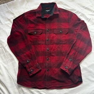 Express Red and Black Checkered Shirt